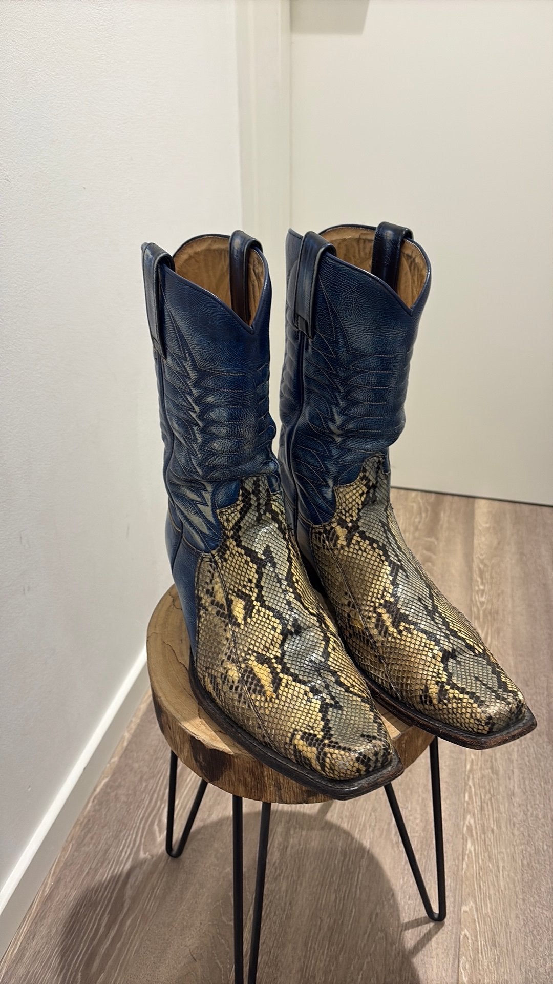 Sendra boots cowboylaarzen mt 43 blauw met python voet, Verzenden, Zo goed als nieuw, Blauw, Boots