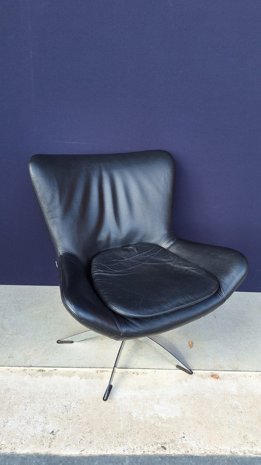 Vintage design draai fauteuil, Hjort Knudsen, Scandinavisch, Gebruikt, Vintage, Ophalen of Verzenden, Nvt