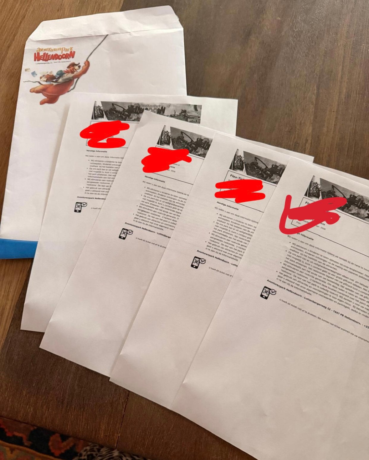 4x avonturenpark kaarten, Tickets en Kaartjes, Drie personen of meer, Ticket of Toegangskaart