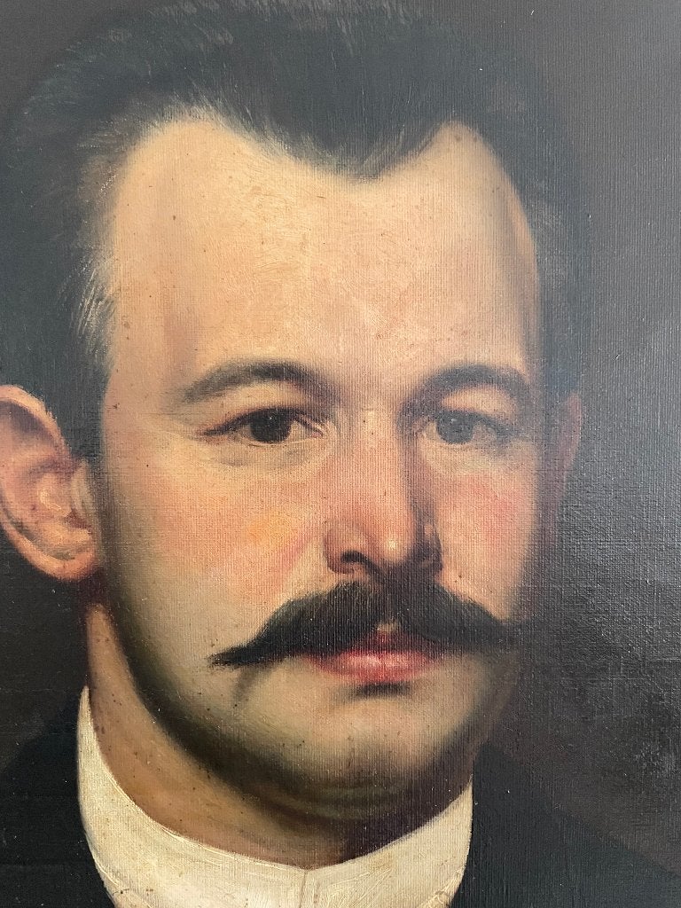 Heren portret, Antiek en Kunst, Kunst | Schilderijen | Klassiek, Portret of Personen, Realistisch, Olieverf, Doek, Ophalen of Verzenden