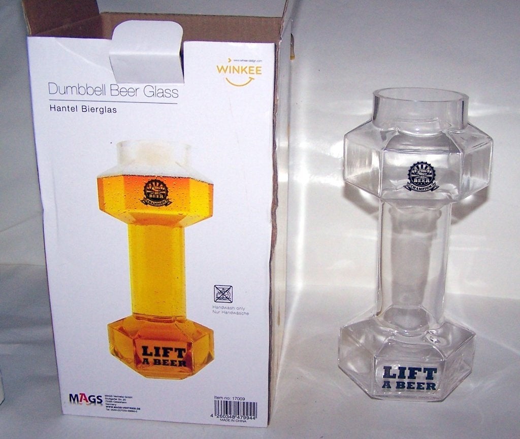 Dumbbell (halter) bierglas. Nieuw in doos., Antiek en Kunst, Ophalen of Verzenden