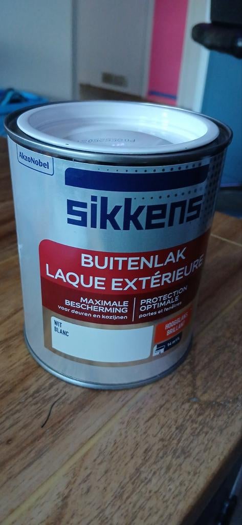 2x Sikkens Buitenlak WIT Hoogglans - Maximale Bescherming, Wit, Nieuw, Ophalen of Verzenden, Lak