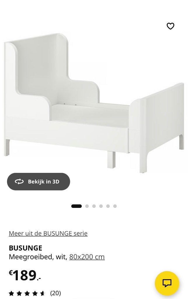 ikea meegroeibed, Ophalen, 70 tot 85 cm, Zo goed als nieuw, Lattenbodem