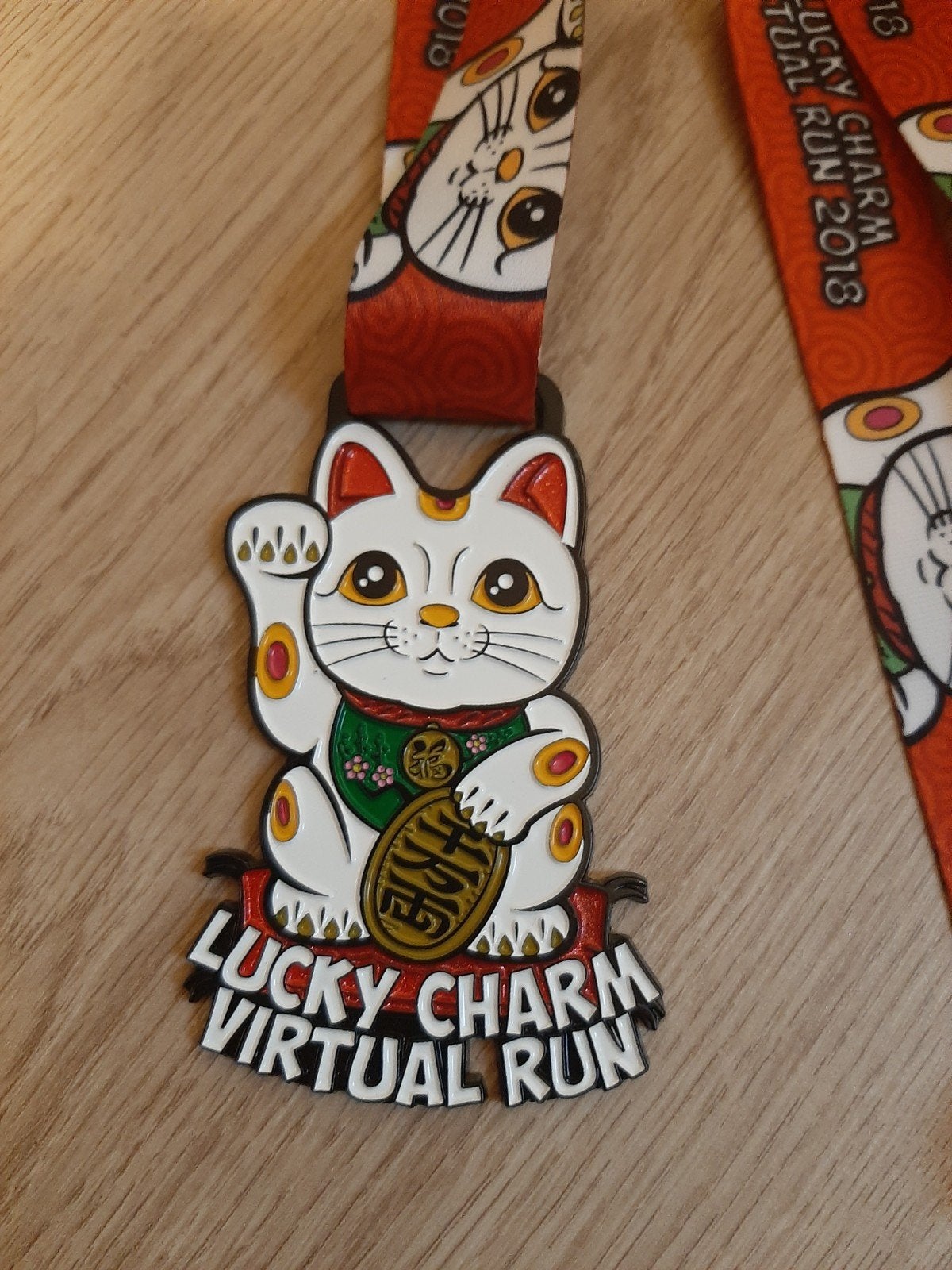Lucky cat wandel medaille pow! virtual running, Postzegels en Munten, Penningen en Medailles, Ophalen of Verzenden