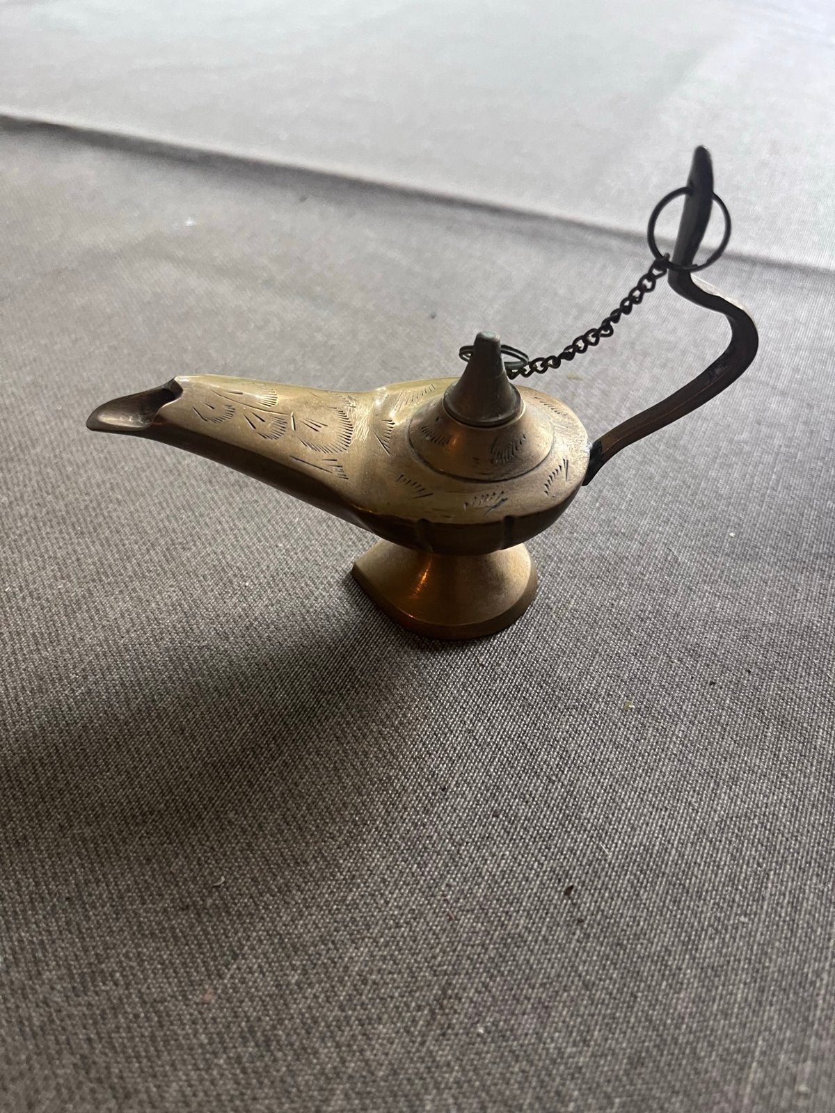 Antieke koperen olielamp - Aladdin lamp, Ophalen of Verzenden