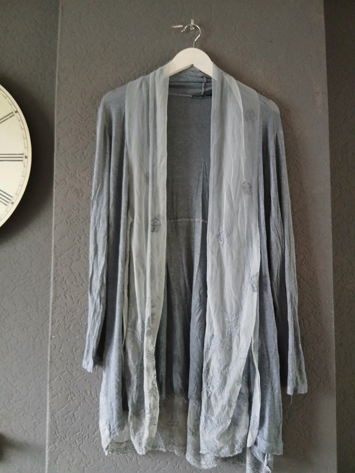 Paprika loshangend vest L met kant grijs/blauw, Ophalen of Verzenden