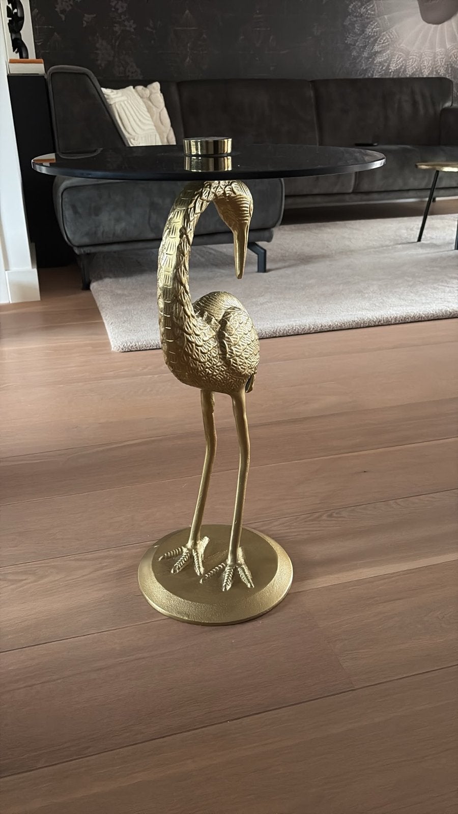 Jotex Bijzettafel Flamingo - Gouden Design, Ophalen of Verzenden, Zo goed als nieuw, Goud, Metaal