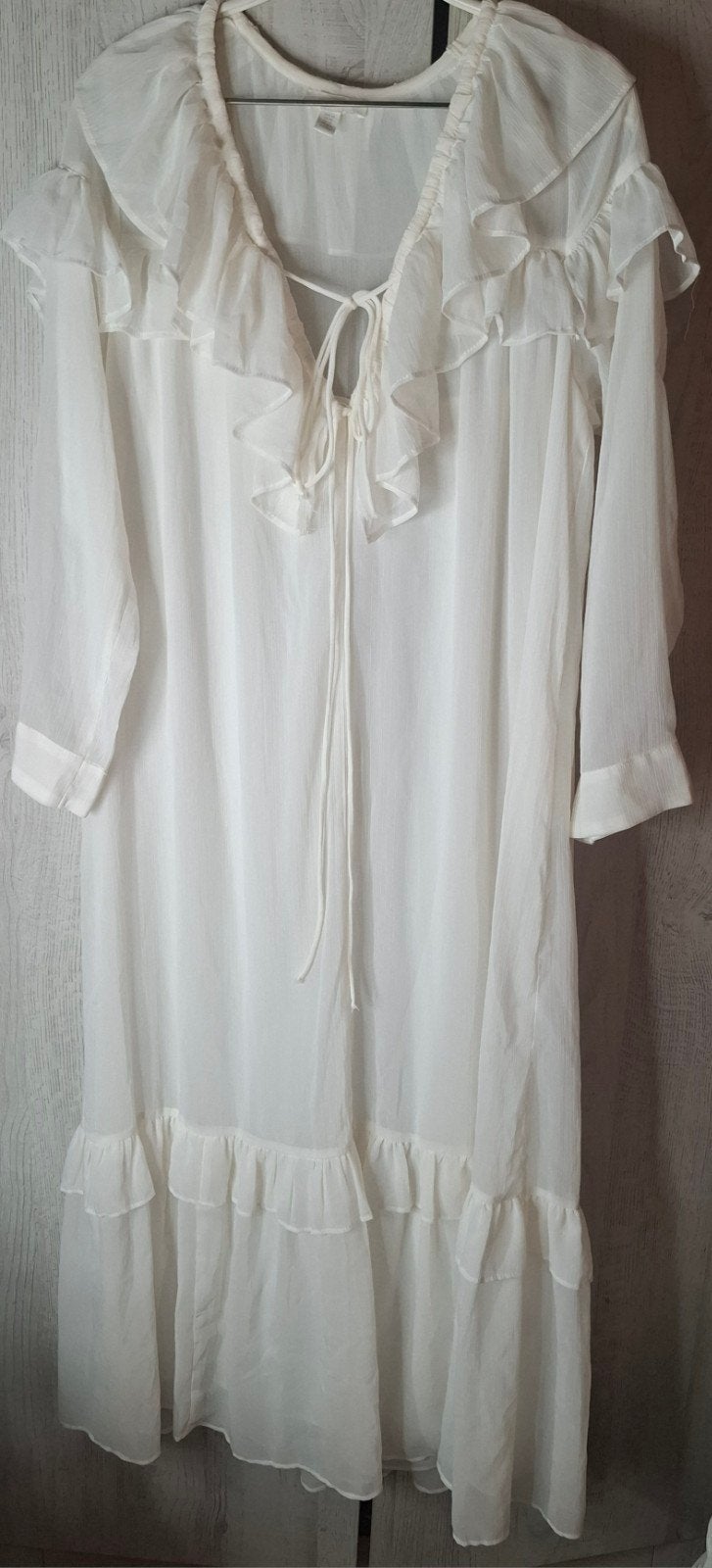 Witte Boho Ibiza Style Maxi Jurk - Maat M/L, Maat 38/40 (M), Wit, Ophalen of Verzenden, Zo goed als nieuw