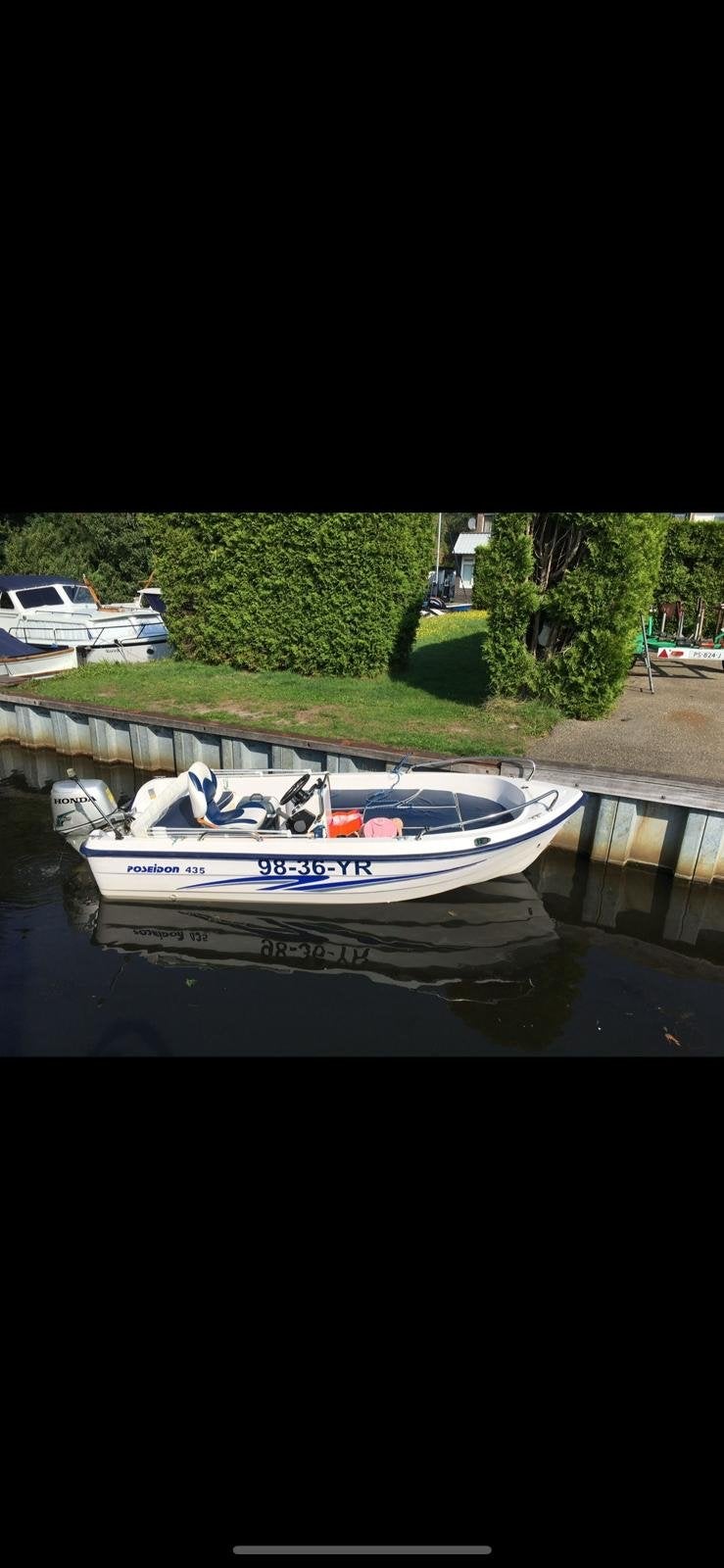 Poseidon 435 met Honda buitenboordmotor 30 pk 4 takt, Ophalen, Overige merken, Gebruikt, Tot 1.00 meter