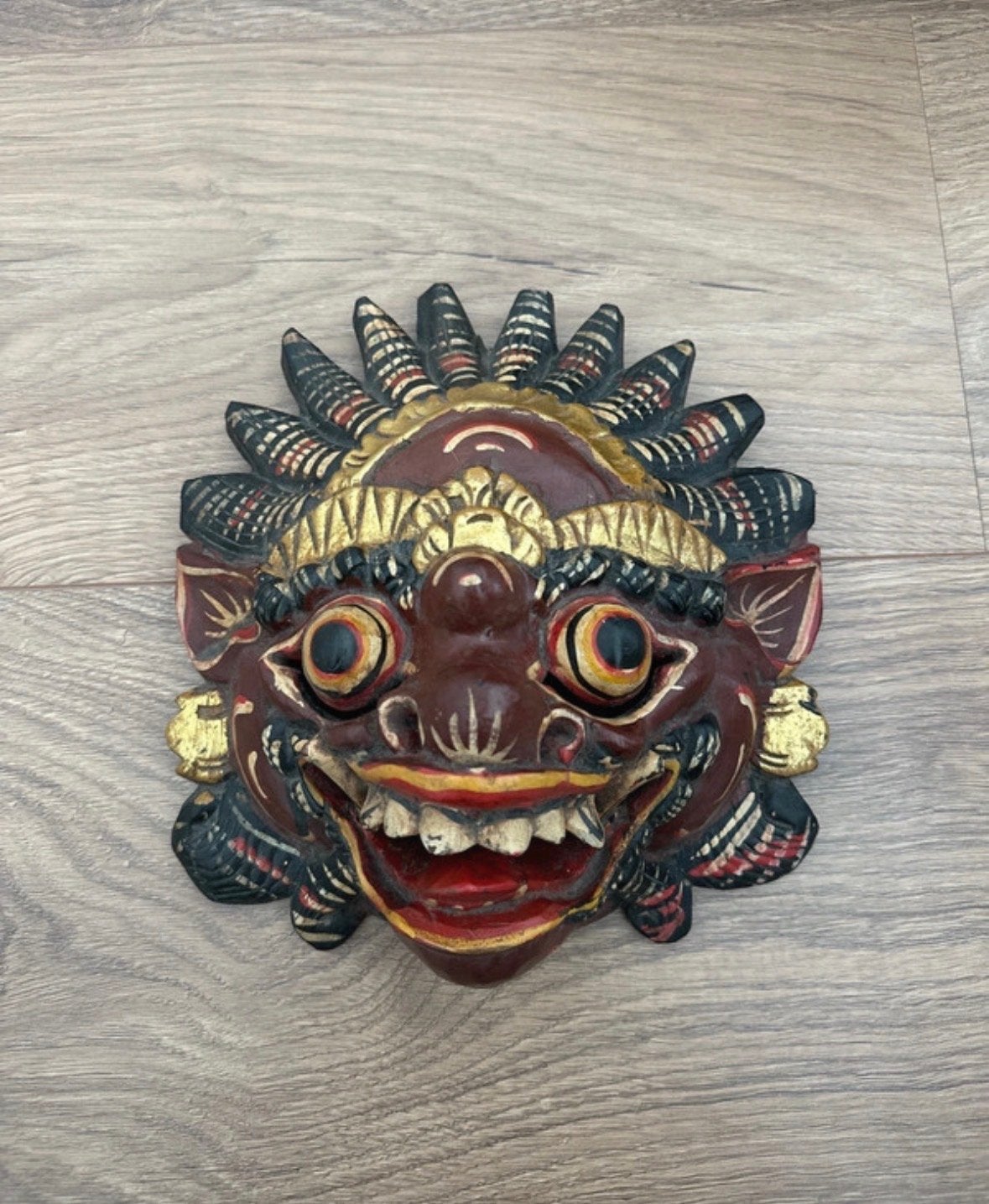 Handgesneden Balinees masker - Hout - Indonesië, Antiek en Kunst, Kunst | Niet-Westerse kunst, Hout, Masker, Ophalen of Verzenden