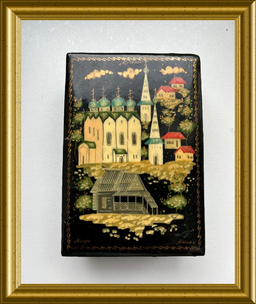 Oud handgeschilderd lakdoosje, Antiek en Kunst, Ophalen of Verzenden