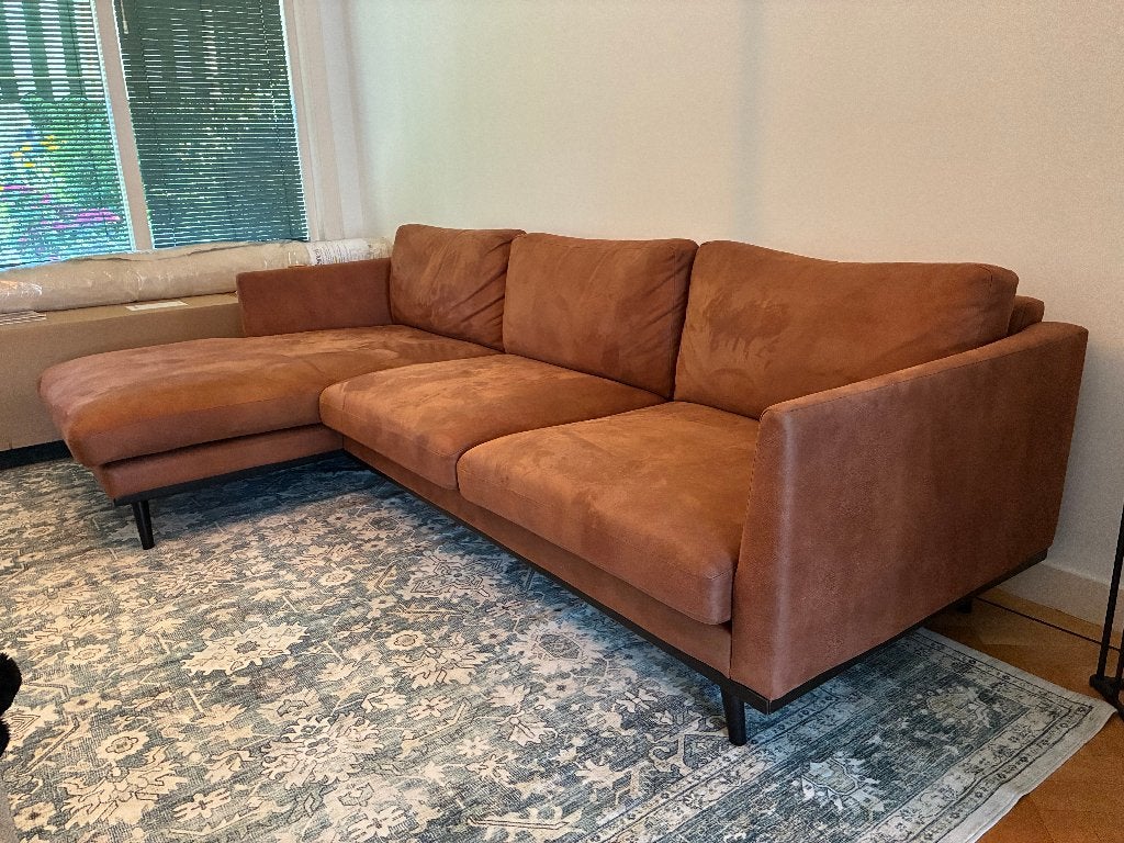 Brown Corner Sofa, Huis en Inrichting, Banken | Bankstellen, Gebruikt, Hoekbank, Vierpersoons of meer, 250 tot 300 cm, 150 cm of meer
