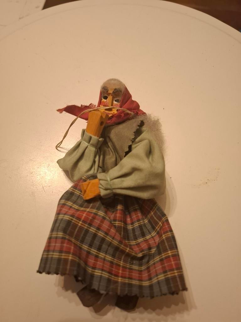 Vintage Heks Popje - Handgemaakt Decoratie, Ophalen of Verzenden, Gebruikt
