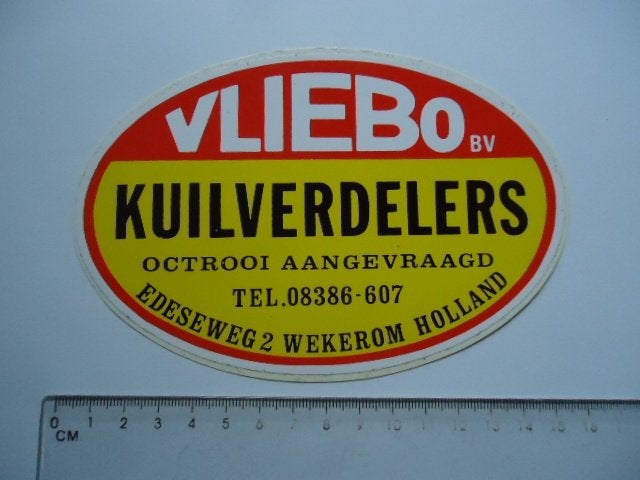 sticker oud Wekerom landbouw tuinbouw Vliebo machine ede, Verzenden, Zo goed als nieuw, Bedrijf of Vereniging