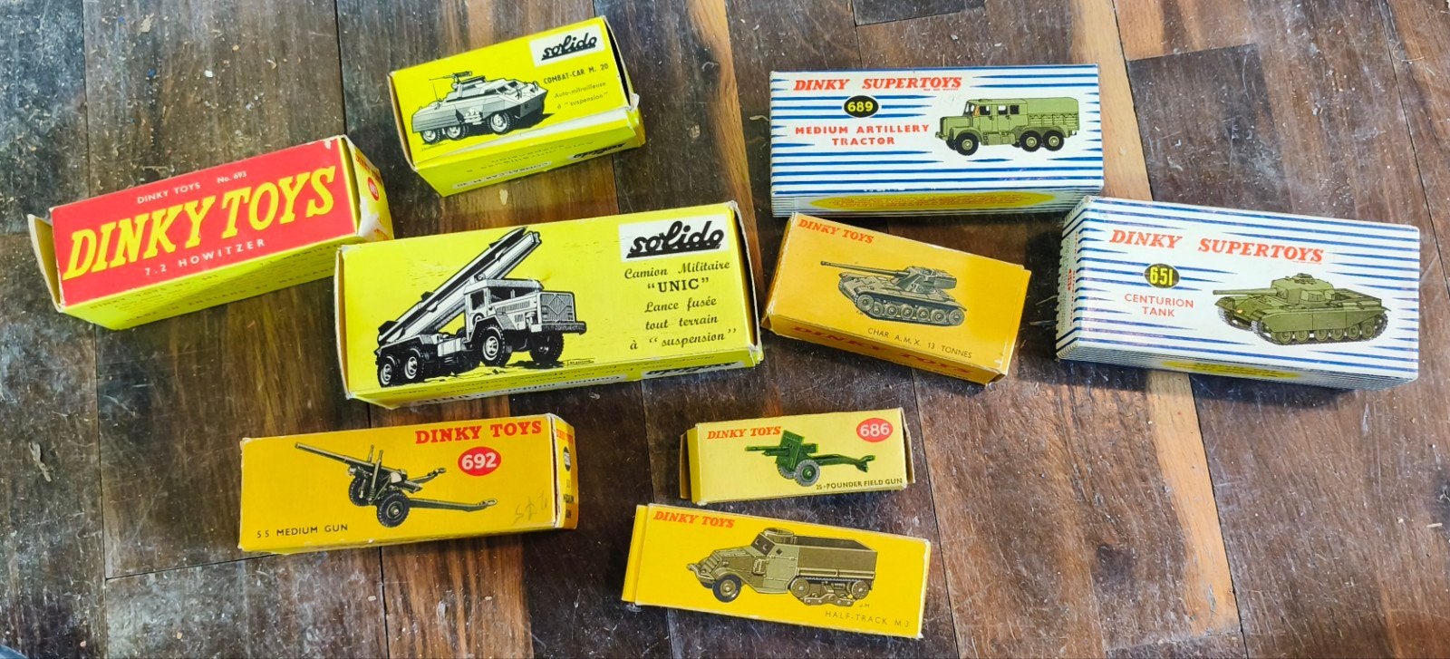 Dinky Toys & Solido Militaire Voertuigen - Mint Conditie, Ophalen of Verzenden