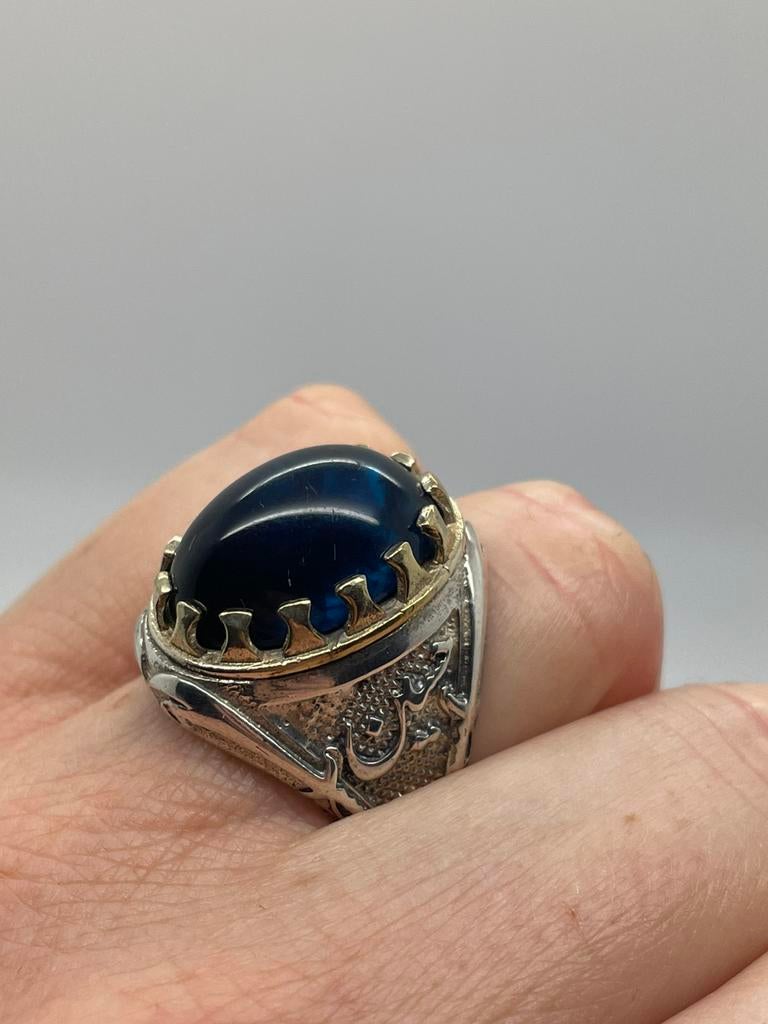 D600 Prachtige zilveren ring Ottomaanse stijl maat 19,25, Sieraden, Tassen en Uiterlijk, 19 tot 20, Ophalen of Verzenden, X, Dame of Heer
