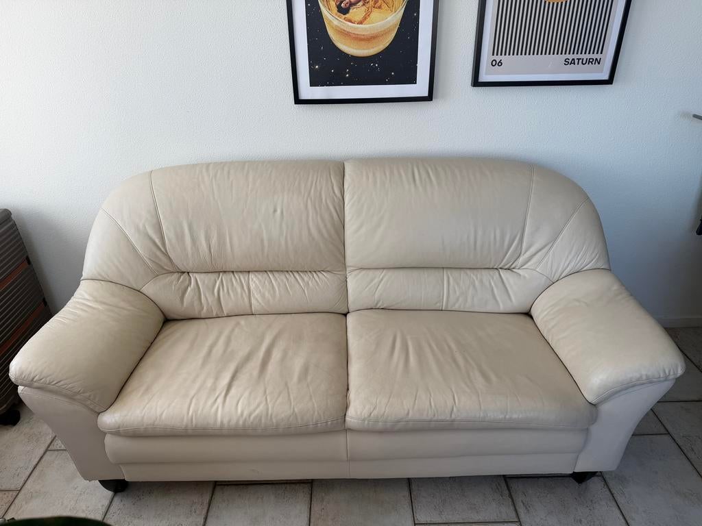 3 -zits leren bank, Ophalen, Gebruikt, 150 tot 200 cm, Tweepersoons