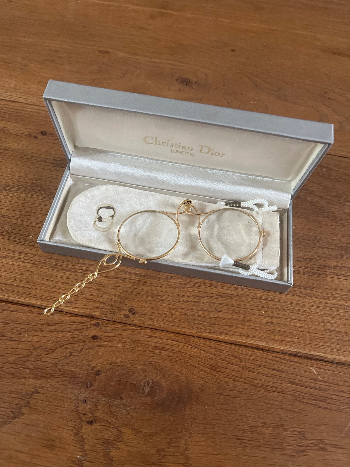 Vintage Christian Dior Lunettes Monocle Bril Goudkleurig, Overige kleuren, Ophalen of Verzenden, Zo goed als nieuw, Christian Dior