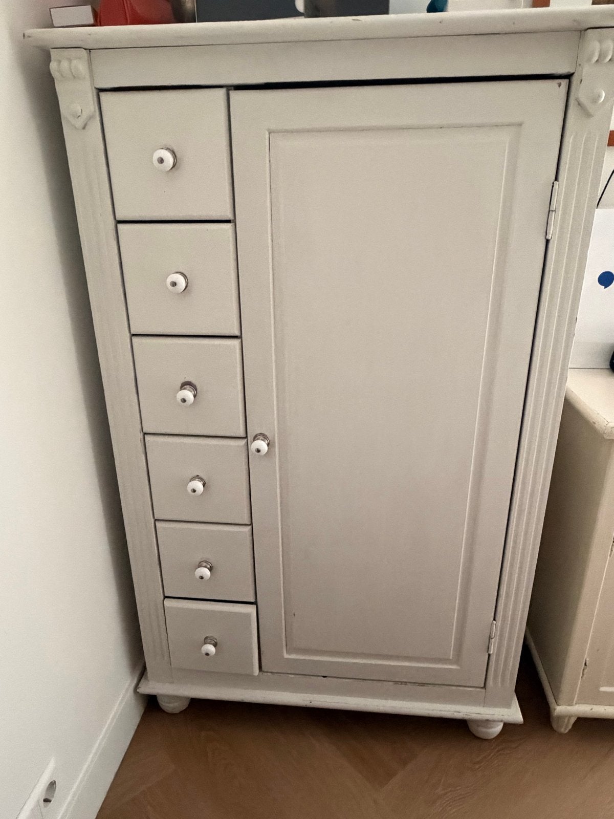Witte meidenkast kast met lades en deur, Huis en Inrichting, Ophalen, Gebruikt, 100 tot 150 cm, 50 tot 100 cm