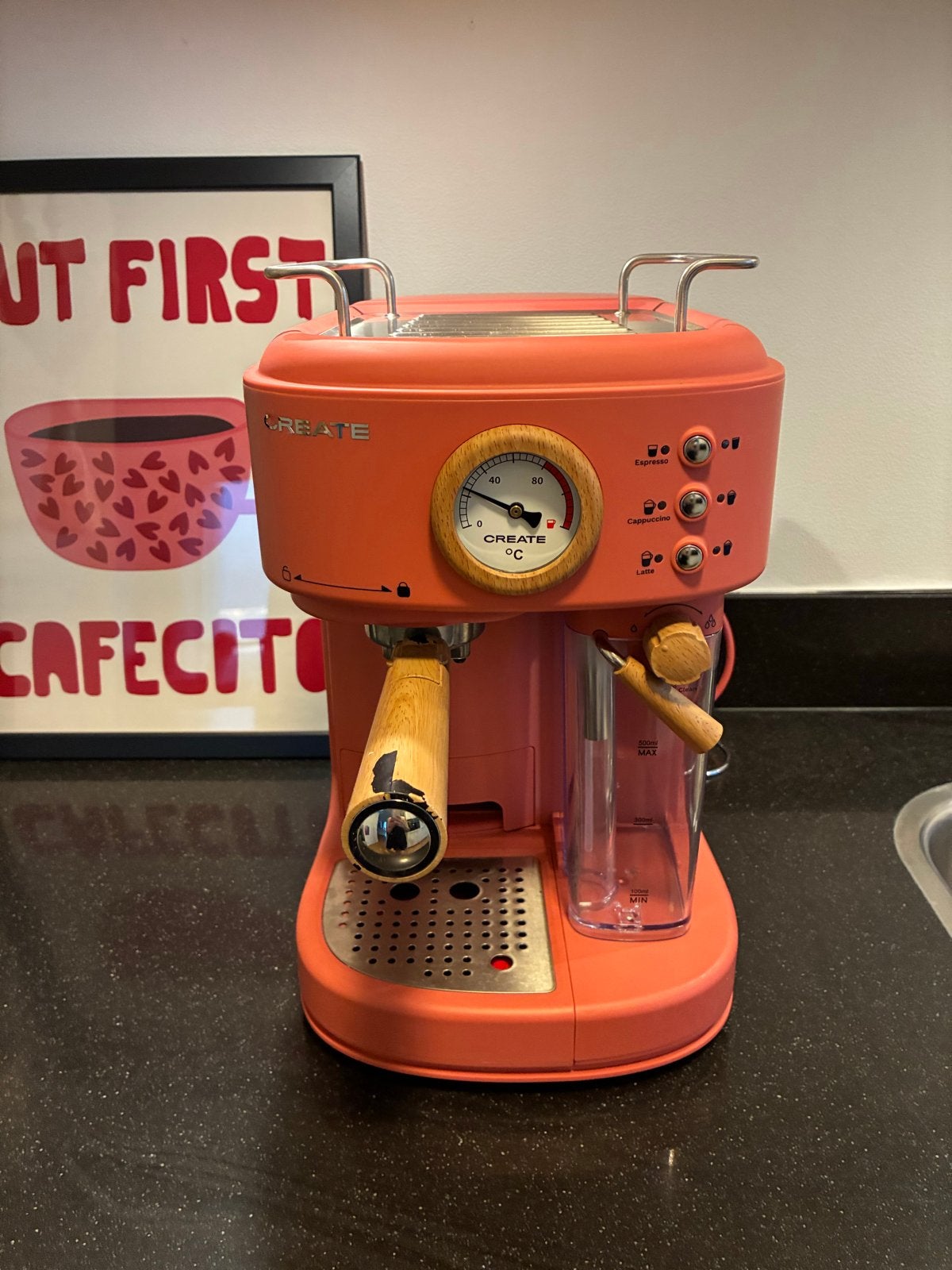 CREATE coffee machine, Ophalen, Afneembaar waterreservoir, Espresso apparaat, Gemalen koffie