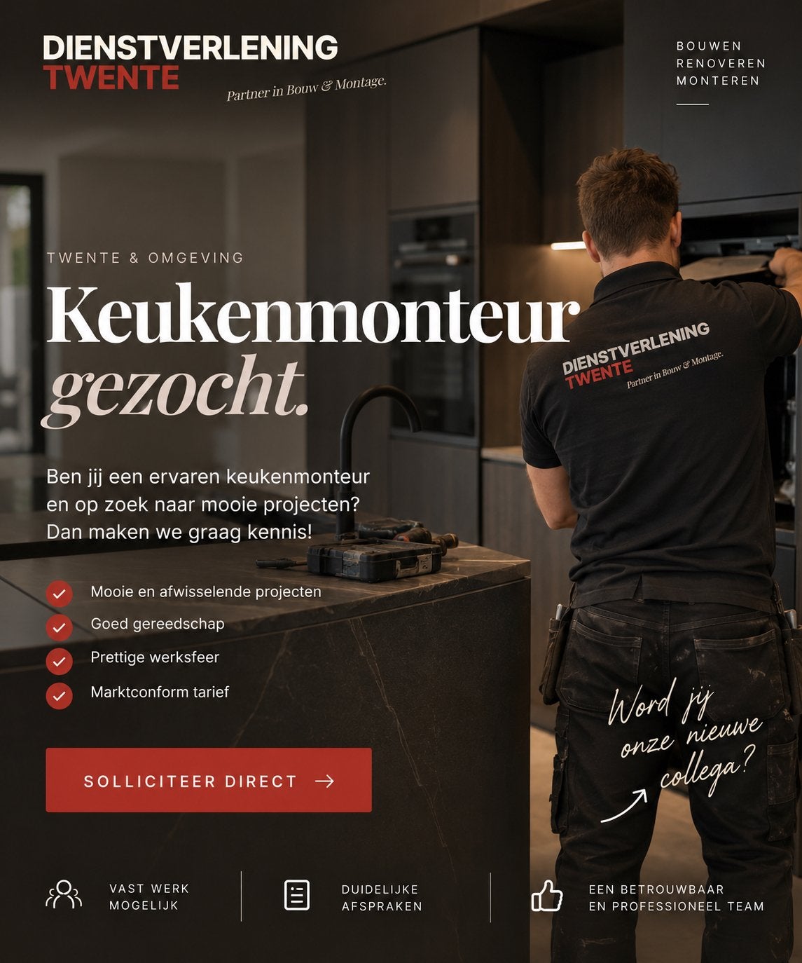 ( Zzp ) Keukenmonteur gezocht!, 33 - 40 uur, Freelance of Uitzendbasis
