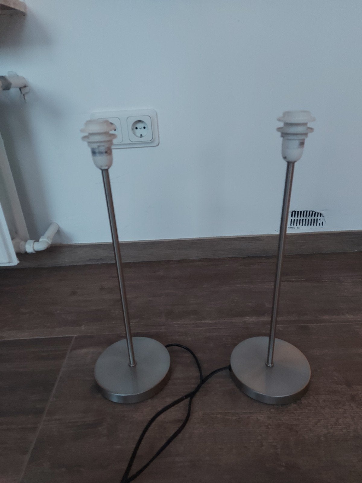 2 RVS schermerlamp voet, Huis en Inrichting, Ophalen, Minder dan 100 cm