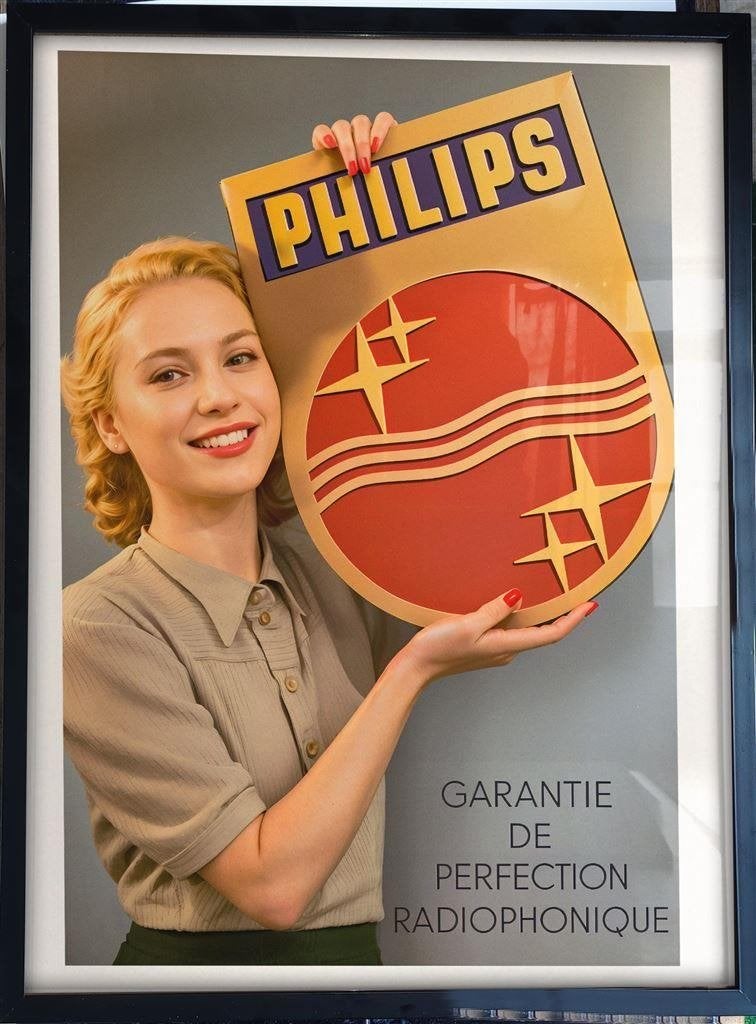 [Poster in Frame] Retro PHILIPS Radio Reclame, Verzamelen, Verzenden, Nieuw, Reclamebord