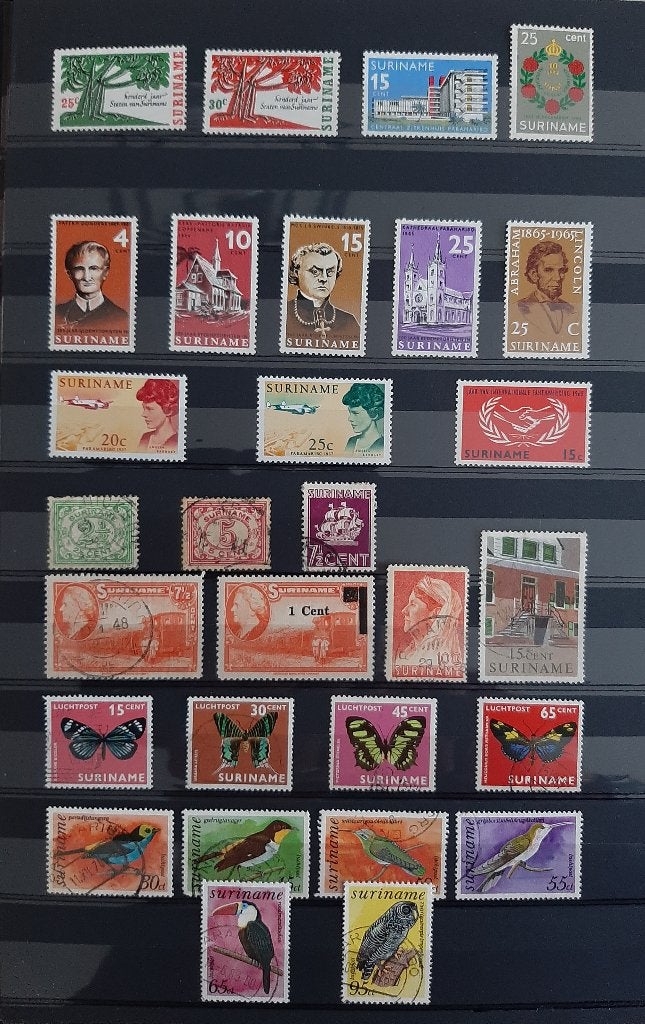 1 Kaart Oude Klassieke Postzegels Suriname Nr. 3, Ophalen
