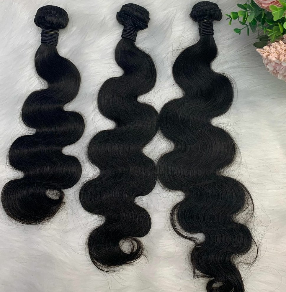Zwarte Krullen Mensenhaar Weave Extensions Extensies Wave, Sieraden, Tassen en Uiterlijk, Verzenden, Nieuw, Pruik of Haarverlenging