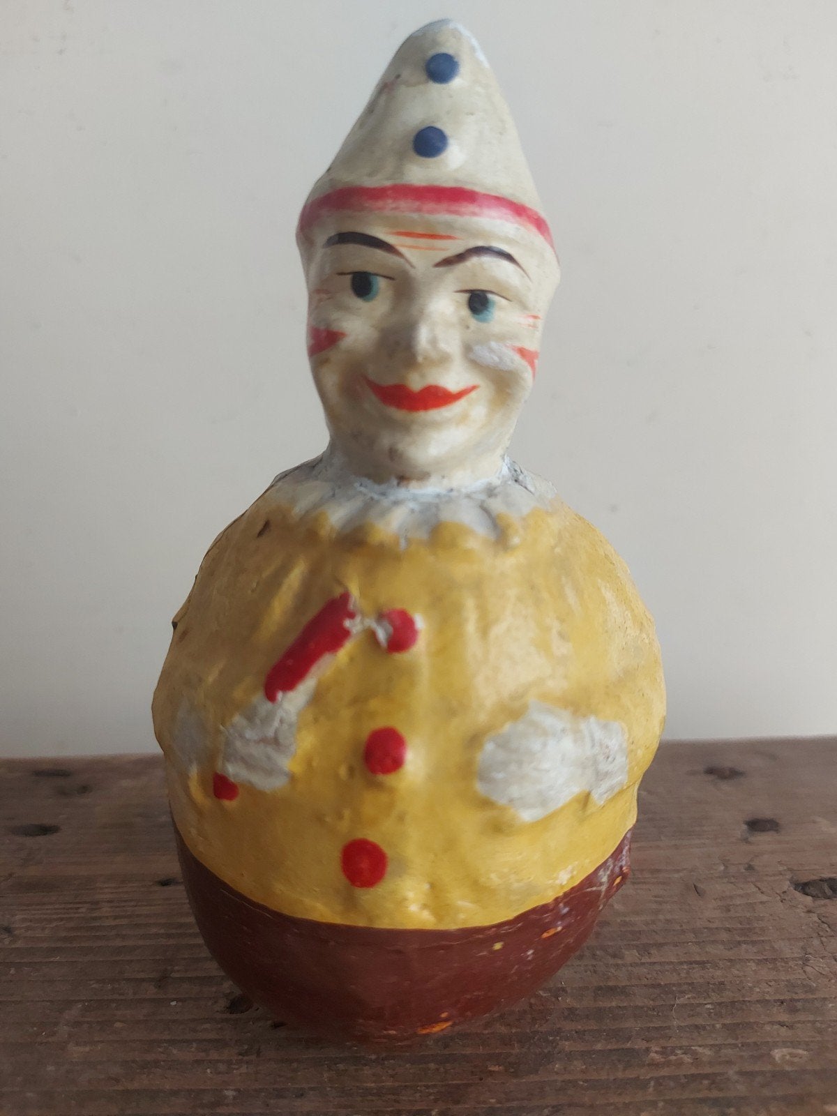 Antiek papiermache Roly Poly clown, Circus , 1900's, Ophalen of Verzenden