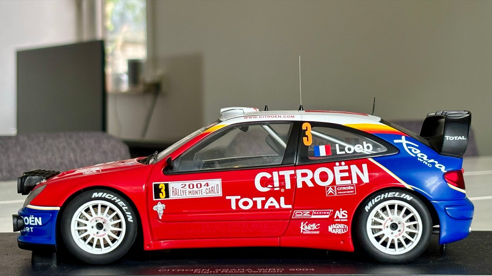 AUTOart 1/18 Citroën Xsara WRC S. Loeb Rallye Monte Carlo, Ophalen of Verzenden, Zo goed als nieuw, Auto