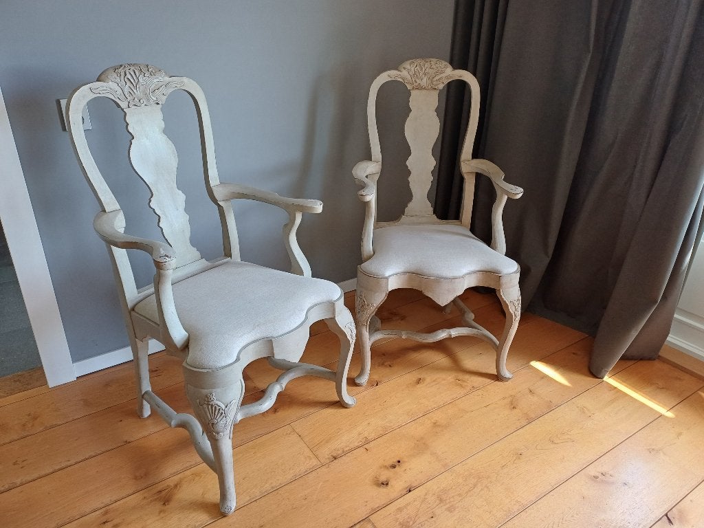 6 Oude Armstoelen Queen Anne Rococo Fauteuil Armstoel € 400, Ophalen