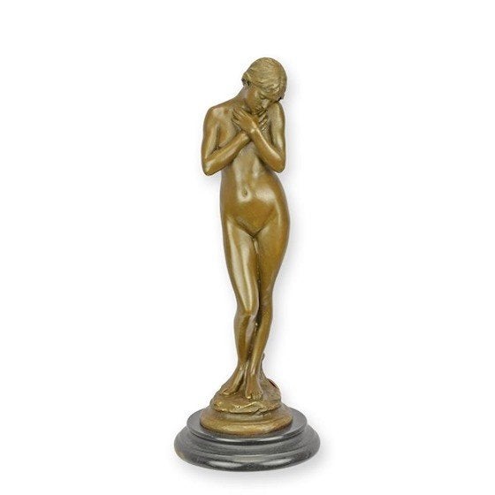 Mooi bronzen beeld van naakte vrouw 23,2x8,6, Antiek en Kunst, Verzenden