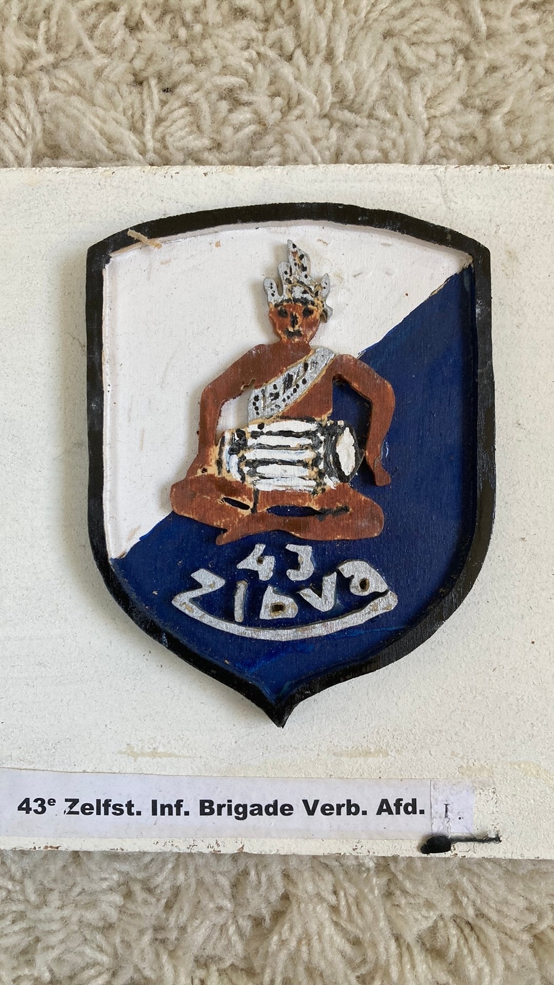 KNIL 43e Zelfst Inf. Brigade Verb.Afd, Ophalen of Verzenden, Landmacht, Nederland, Embleem of Badge