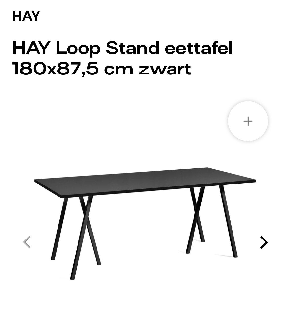 HAY Loop Stand Onderstel Zwart, Ophalen, 50 tot 100 cm, Zo goed als nieuw, Vier personen