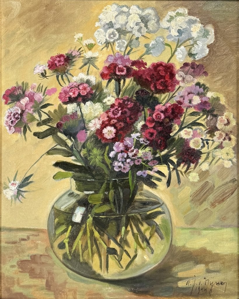 178. Olieverfschilderij, A.J. van Hijnen – boeket, 1944, Ophalen