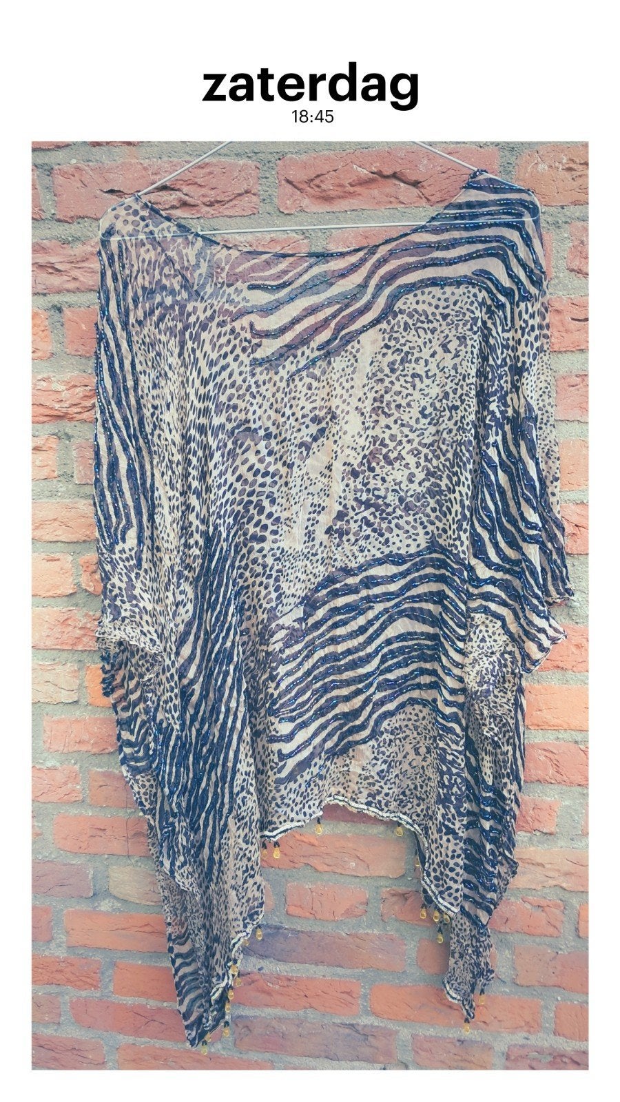 Zomerse tuniek met Luipaard- en Zebraprint, Kleding | Dames, Tops, Maat 38/40 (M), Beige, Ophalen of Verzenden, Korte mouw
