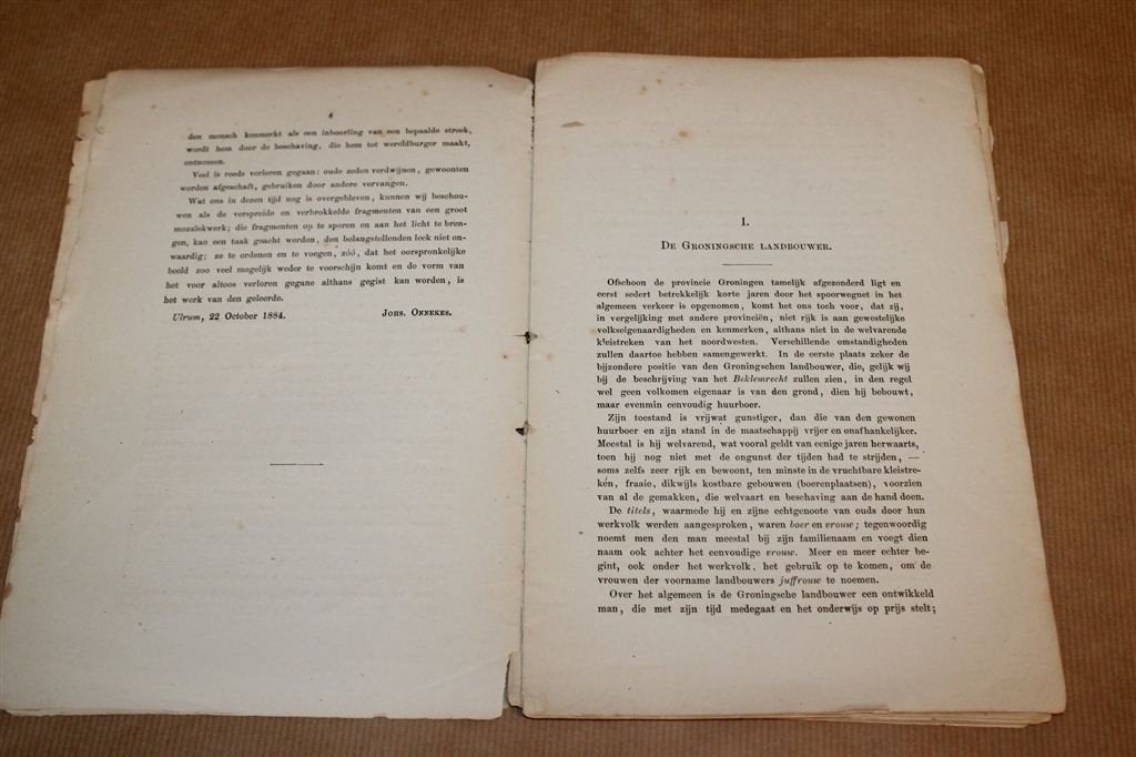 Zeden en Gebruiken in Groningen — Onnekes [Zeldzaam 1885], Ophalen of Verzenden, Gelezen