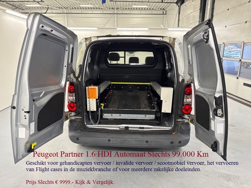 Peugeot Partner 1.6 HDI Elektrische Lift Scootmobiel / Inval, Auto's, Euro 5, Stof, Gebruikt, Origineel Nederlands