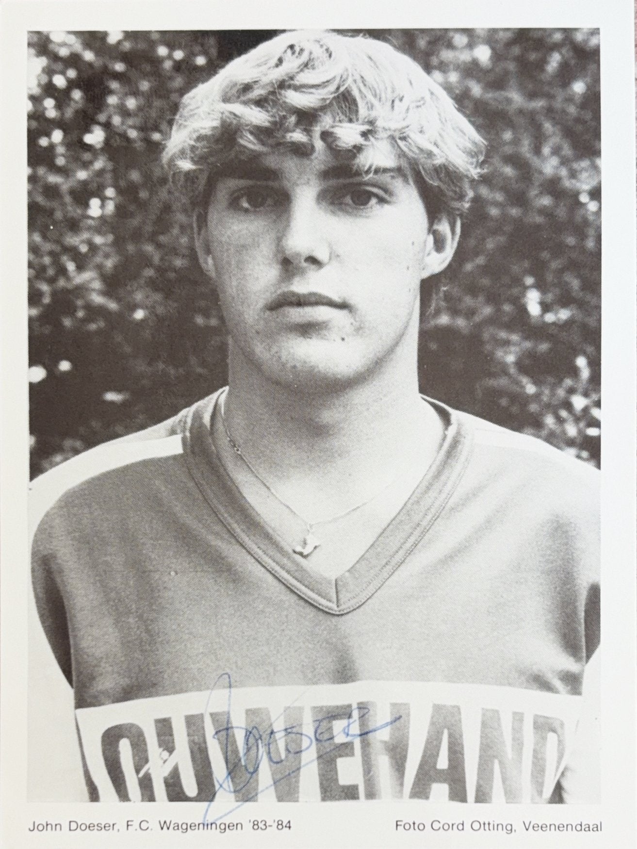 Spelerskaart John Doeser - FC Wageningen - seizoen 1983/1984, Verzamelen, Verzenden, Zo goed als nieuw, Feyenoord, Spelerskaart