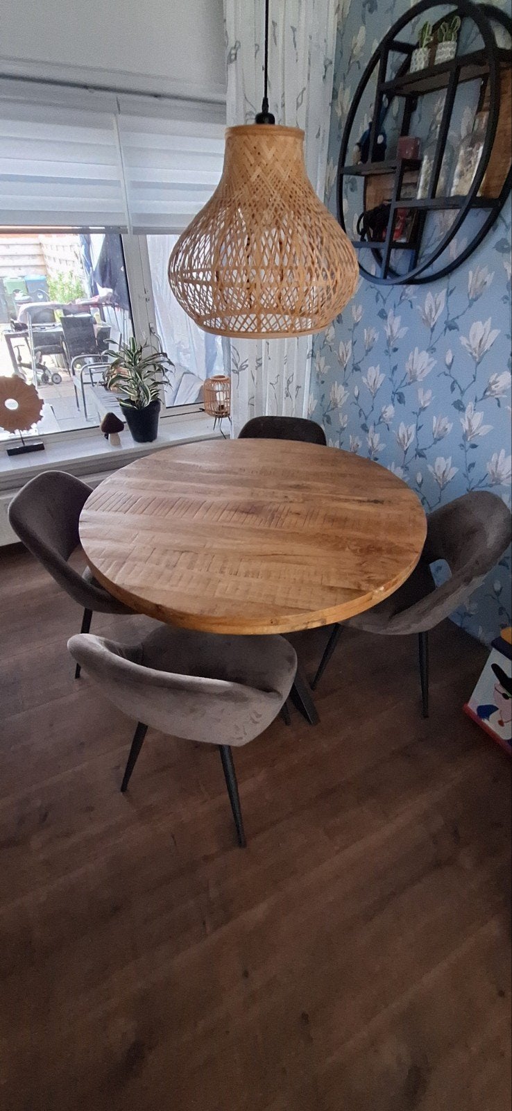 mangohouten eethoek tafel, Ophalen, Gebruikt, 100 tot 150 cm, 150 tot 200 cm