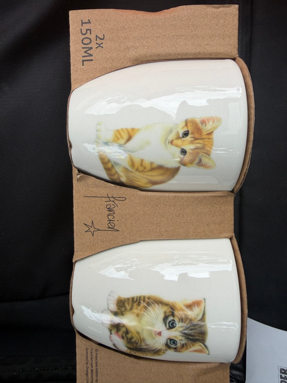 3 Sets van 2 mokken met kattenprint - 150ml, Overige merken, Keramiek, Nieuw, Modern