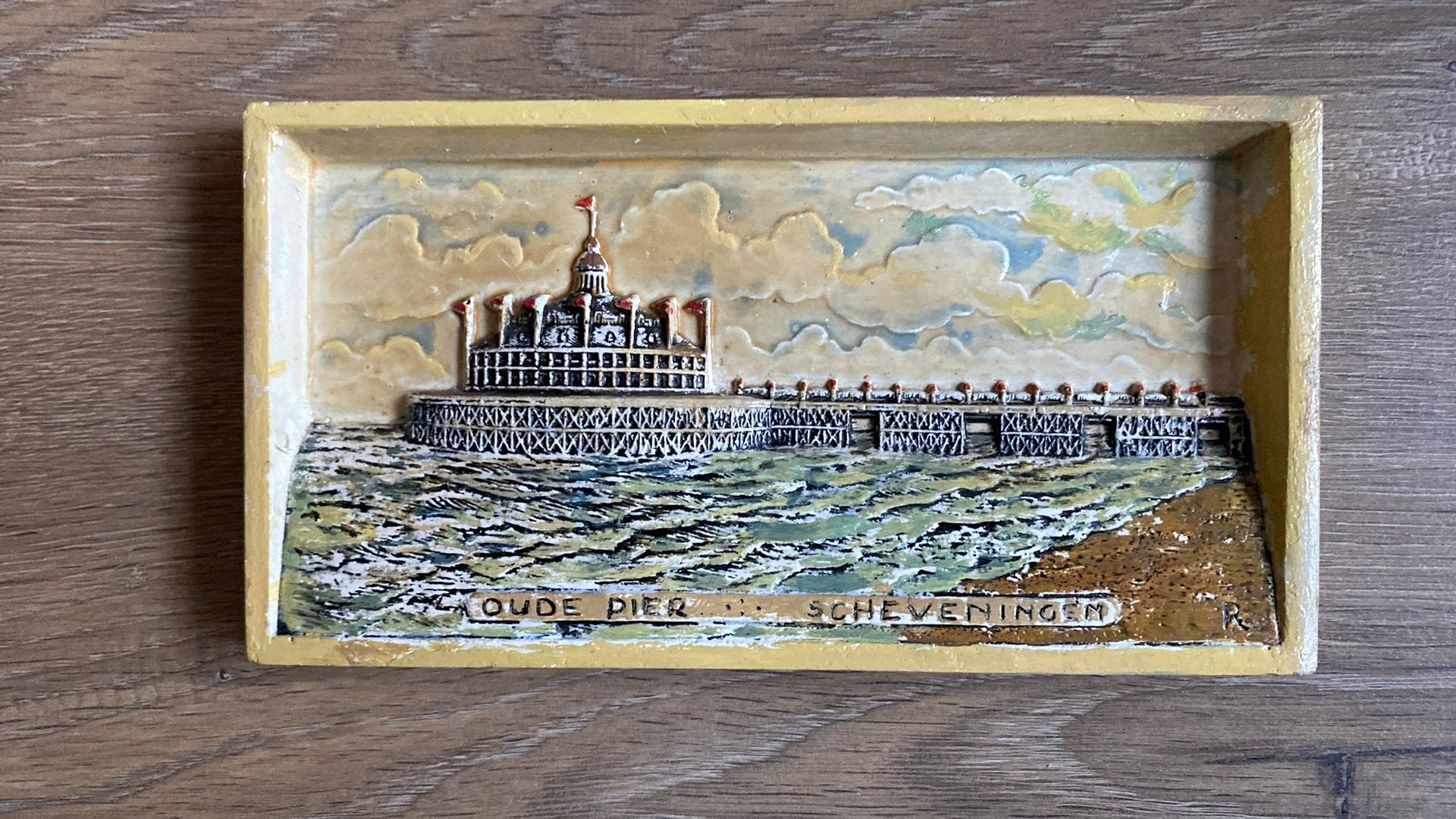 Scheveningen Oude Pier Tegel spreuk, Ophalen of Verzenden