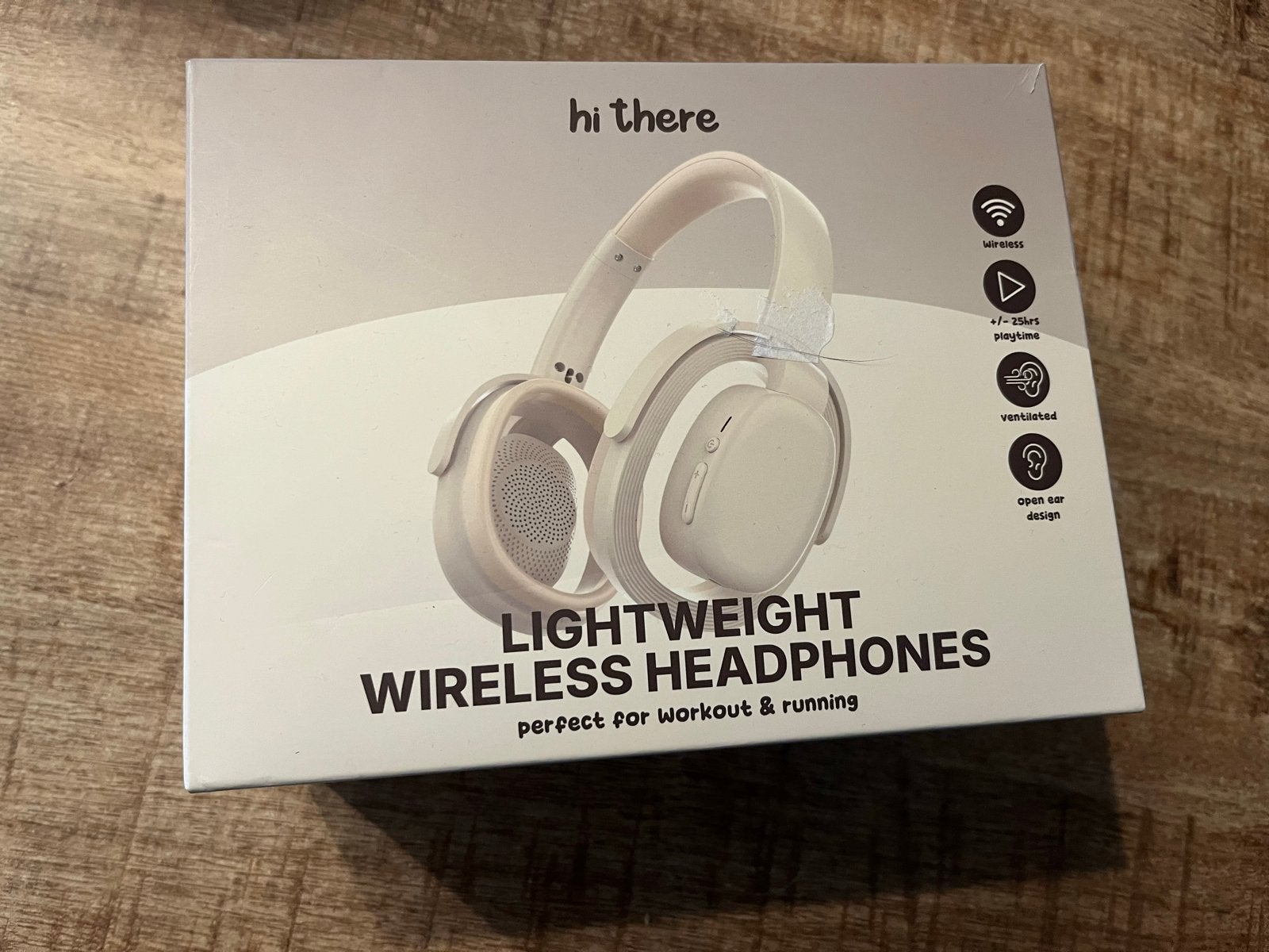 Hi There Lichtgewicht Draadloze Hoofdtelefoon - Beige, Audio, Tv en Foto, Koptelefoons, Bluetooth, Nieuw, Ophalen of Verzenden