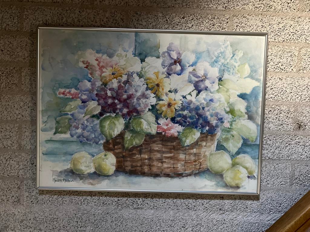 Drie aquarellen van Mariëtte Herblot, Antiek en Kunst, Ophalen of Verzenden