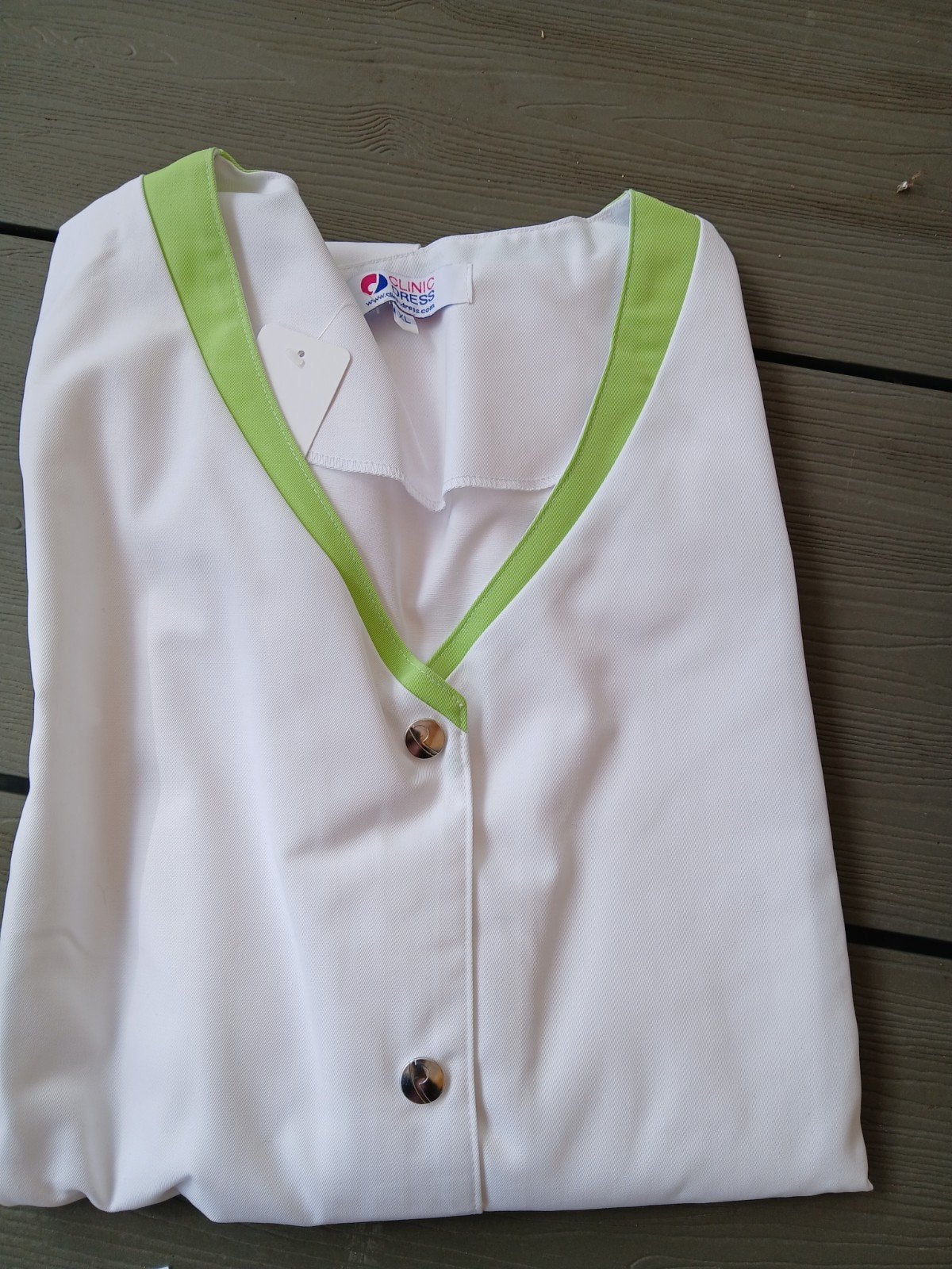 Zorgjas maat XL, wit / appelgroen, Wit, Maat 46/48 (XL) of groter, Nieuw, Ophalen of Verzenden
