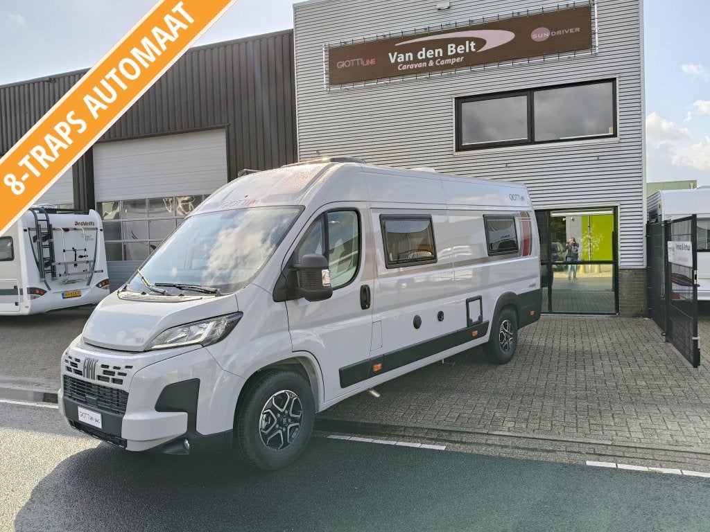 GiottiVan 64G Premiere Edition automaat Lengtebedden 212 CM!, Chemisch toilet, Buscamper of Camperbus, Ringverwarming, Fiat