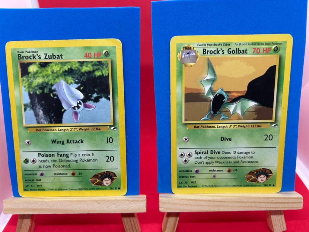 Brock Zubat & Golbat WOTC Gym Heroes bundel, Ophalen of Verzenden, Zo goed als nieuw, Meerdere kaarten