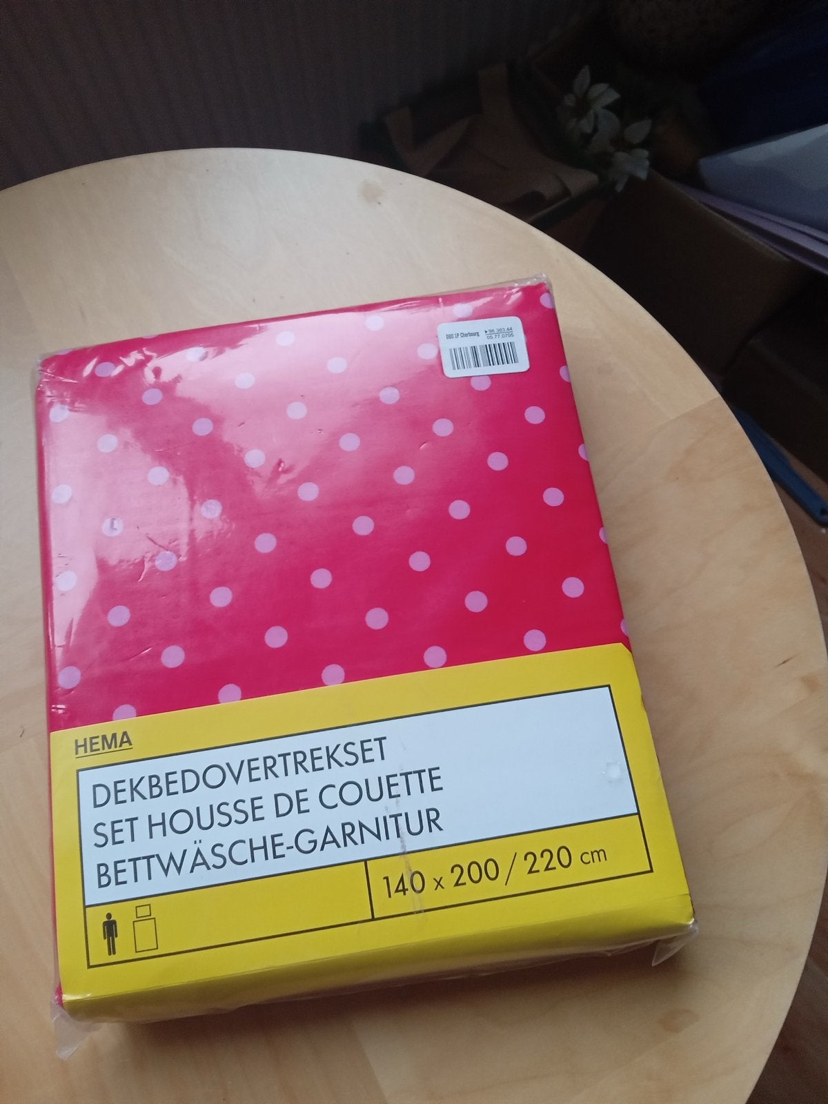 Hema Dekbedovertrekset roze met stippen 140x200/220 cm, Meisje, Nieuw, Ophalen of Verzenden, Hema