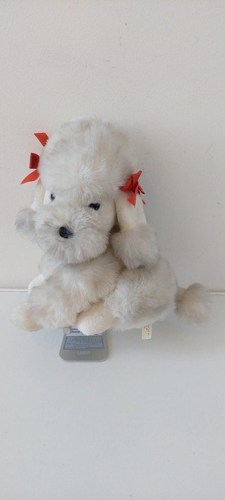Vintage pluche witte poedel hond speelgoed knuffel jaren 70, Eu, Overige merken, Middelgroot (20 tot 80 cm), Eu